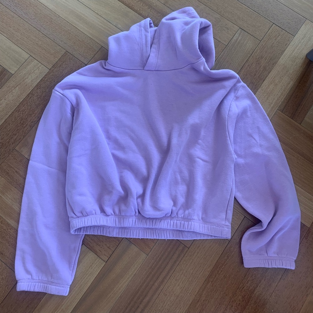 purple ZARA cropped sweatshirt